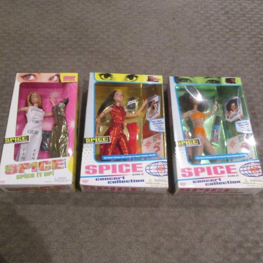 90s Vintage 1998 GALOOB SET 3 SPICE GIRLS DOLLS Ginger Scary Sporty NEW in BOX